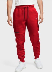 Resim Nike Sportswear Red Fleece Joggers Pants Mens 