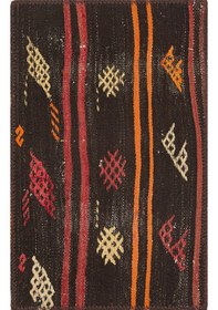 Resim Renkli Çiçekli El Dokuma Kilim Paspas 