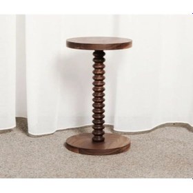 Resim Ahşap Yan Sehpa Tekli Modern 50cm Ceviz Renk Koyu Ceviz 