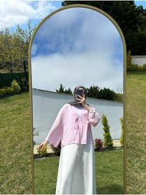 Resim SAMSA önü bağlamalı 2 bağcıklı kimono gömlek modern tesettür şık yeni sezon etek üstü kimono 