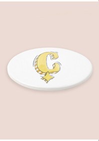 Resim The Mia Harf Bardak Altlığı Ç Beyaz 