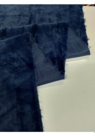 Resim Toskana Peluş Kumaş Gece Mavi 