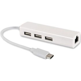 Resim Hadron Type-C USB 3.1 To USB 2.0 3 Port Hub + Gigabit Ethernet Adapter 