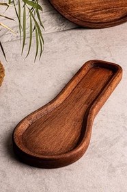 Resim Amandus Holdy - Tezgah Üstü Ahşap Kirli Kaşık Altlığı Kirli Kaşıklık Kepçe Altlığı Kahverengi 40 x 50 