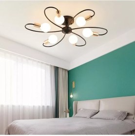 Resim Uranüs 6Lı Siyah Gold Avize 