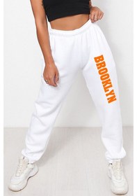 Resim Bluu Mevsimlik Kumaş Elastik Bel Baskılı Joggers , Eşofman Altı (528826752) Beyaz 