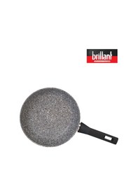 Resim Brillant Lüks Granit 28 Cm Tava Yanmaz Yapışmaz Tava Gri 