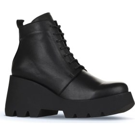 Resim Bueno Shoes Siyah Deri Kadın Dolgu Topuklu Bot 01WZ8402 01WZ8402 