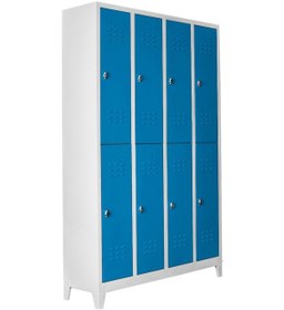 Resim Jessan Ofis 8 li Soyunma Dolabı Gri-Mavi 