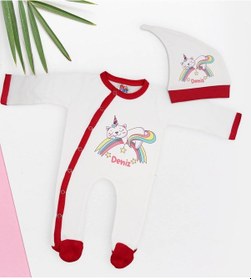Resim Bk Kids Kişiye Özel Bebek Kıyafeti, Bebek Giyim Hediyesi, Tulum Zıbın Ve Kukuletalı Şapka Seti-3 Çok Renkli 