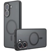 Resim Redmi Turbo 4 / Xiaomi Poco X7 Pro Armor Magsafe Hassas Delik Pc Hibrid Tpu Telefon Kılıfı Buzlu Siyah 