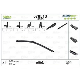 Resim VALEO 578513 Silecek Supurgesi On Hydroconnect Hf65 (X1) (650 Mm) 4L1955425B (WM213113) 