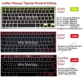 Resim Laptop Macbook Air Pro Klavye Koruyucu 13-15-17Inc Arabic Uk Baskı Siyah 