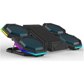 Resim iDock F12 2600 RPM Yüksek Devirli Fan Gaming Laptop Soğutucu Stand 