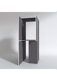 Resim Kenzlife Çamaşır-Kurutma Makinesi Dolabı Kapaklı Jelena Gri 180*70*60 Banyo Çift Katlı Arkalıksız Çok Renkli 