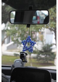 Resim Nazar Boncuklu Yıldız Araba İçi Dikiz Aynası Süsü 