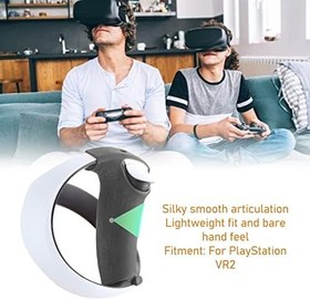 Resim Playstation VR2 için 2 Adet Kontrolör Kavrama Kılıfı, Tamamen Yuvarlak Koruma Kaymaz VR Kolu Playstation VR2 için Yapışkan Silikon Kapak (Siyah) 