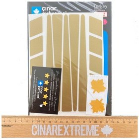 Resim Şerit Tasarımlı Yaldızlı Gold Motosiklet Kask Sticker Çınar Extreme 