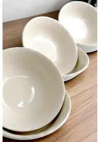 Resim Digithome Mercan 6 Lı Porselen Servis Salata Kasesi Çerezlik 13 Cm Beyaz C1-1-421 