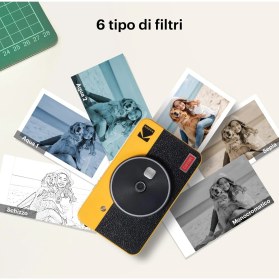 Resim Kodak Mini Shot 2 Retro 4pass 2'si 1 Arada Anında Kamera ve Fotoğraf Yazıcısı (5,3 x 8,6 Cm) + 8 Sayfa, Beyaz 