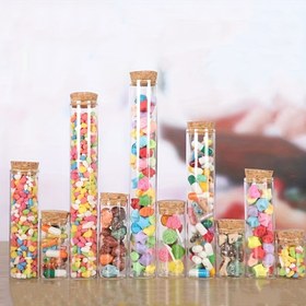 Resim 10 adet Ahşap Kapaklı Boş Cam Şişe/Kutu, Şeffaf Dilek Şişeleri, Şeffaf Küçük Saklama Şişeleri, Deney Cam Tüpleri 5ml/7ml/10ml/14ml/18ml/20ml/22ml/25ml/30ml/40ml 