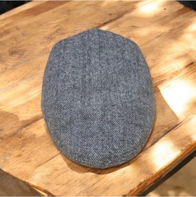 Resim Kışlık Kaşe Şapka Yün Düz Renk Spor London Kasket -gri Çizgili Gri 