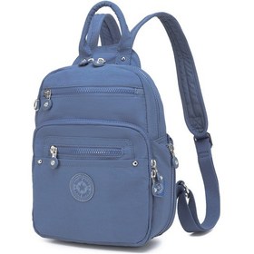 Resim Smart Bags Günlük Küçük Boy Su Geçirmez Krınkıl Kumaş Kadın Sırt Çantası Mavi 