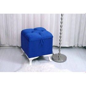 Resim Lüks Sandıklı Kapitoneli Puf 45 45 Cm Laci 