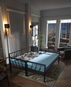 Resim Unimet Glory Yavrulu Daybed Tek-çift Kişilik Sedir Metal Karyola Siyah 