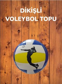 Resim Dikişli Voleybol Topu Mavi Beyaz Çok Renkli 