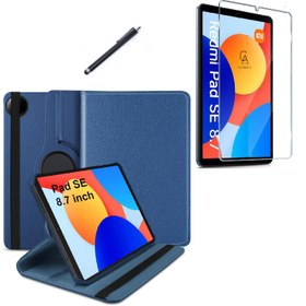Resim Xiaomi Redmi Pad SE 8.7 Inç Uyumlu 360° Dönebilen Standlı Tablet Kılıfı Ekran Koruyucu ve Kalem Seti 