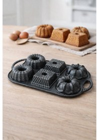 Resim Hexa 6'lı Muffin Döküm Kek Kalıbı Antrasit Antrasit 