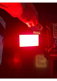 Resim Led Projektör Kırmızı Renk 50 Watt Projektör Su Geçirmez Işık Rengi Kırmızı 50W Kırmızı 