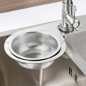 Resim 1 Adet Paslanmaz Çelik Kuğu Lavabo Süzgeç Sepeti - 201 Pas Dirençli İnce Ağlı Musluk Monteli Köşe Tahliye Kapağı, Tıkanıklık Önleyici ve Kolay Temizlenebilir Şık Kuğu Tasarımı, Mutfak Atık Süzgeci, Şık Metalik Kaplama | Kolay Temizlenen Malzeme, Mutfak Lavabo Süzgeci 