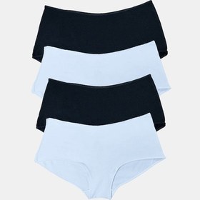 Resim Malabadi Kadın Siyah Beyaz 4 Lü Paket Geniş Kenarlı Modal Slip Külot 1126 Siyah-beyaz 