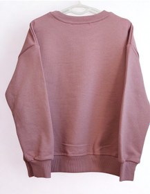 Resim Kız Çocukları İçin 3 İplik Kumaş Pudra Rengi Sweatshirt %100 Pamuk Pudra 
