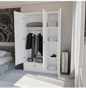 Resim Ed Pet Dizayn 3 Kapaklı Çekmeceli Elbise Dolabı 