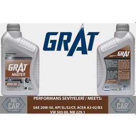 Resim GRAT 620501 MOTOR YAĞI 1 LITRE 20W50 API SL CF 