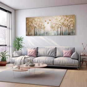 Resim Uçuşan Kuşlar - 140x50 