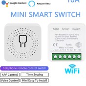 Resim Tuya Mini Akıllı Anahtar 16A WiFi Ses Kontrolü Alexa ve Google Home ile Uyumlu, Uygulama Kontrolü, Zaman Ayarları, Pil Gerektirmez, AC 100-240V, Kablolu, Kablosuz Uzaktan Kumanda Modülü 