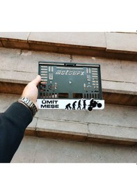 Resim Motorsiklet Plakalık Evrim Ağacı Lazer Kesim Pleksi Plakalık Kişiye Özel Plakalık Uyumlu 