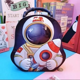 Resim MR astronot Çantalı Ve Kilitli Çocuk Kumbarası Sevimli Kilitli Kumbara Metal Hediyelik kumbara (A) 