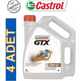 Resim Castrol GTX 20W-50 Sentetik Motor Yağı 4 x 3 L 