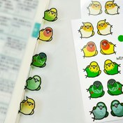 Resim 20 adet sevimli papağan etiketi paketi - Renkli kuş temalı dekoratif indeks etiketleri ve bookmark etiketleri, günlükler, planlayıcılar ve defterler için ideal, günlük dekorasyonu | Şirin papağan etiketleri | Esnek kullanım etiketleri, günlük aksesuarları 