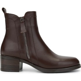 Resim Tamer Tanca Kadın Hakiki Deri Kahverengi Topuklu Bot 231 955 Bn Bot Sk24-25 Kahve Dr Kahverengi Deri 