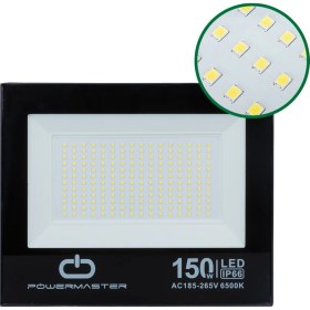 Resim 22586 150 Watt - 220 Volt 6500K IP66 150* Işık Açısı Siyah Slim Kasa Beyaz LED Projektör 