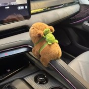 Resim TINICOOCAT Kawaii Capybara Peluş Bebek Yeşil Timsah Sırt Çantası ile - 17.78cm Yumuşak Hayvan Araba Dekoru, Çoğu Araç İçin Uygun, Sürücüler ve Yolcular İçin Sevimli İç Aksesuar, Araç İç Aksesuarı, Oyun Sever Tasarım, Dayanıklı Dikiş 