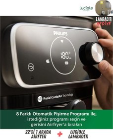 Resim Philips 7000 Seri Airfryer Combi XXL 8,3L Connected 22'in 1 Uzaktan Bağlantılı Ultra Premium Airfryer+Lambdr 