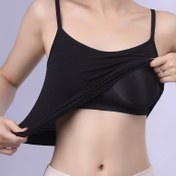 Resim Kadınların Ayarlanabilir Askısız Kolsuzlu ile Çıkarılabilir Pedler - Rahat, Yüksek Elastikiyetli Beyaz Tank Üstü, Günlük Giyim İçin, Çok Yönlü Yuvarlak Yaka Tasarımı, Çok Yönlü Kolsuz|Ayarlanabilir Askı Tasarımı|Rahat Uyum 