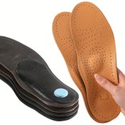 Resim Top-Qualite Sığır Derisi Topuk Yastık Pedleri - Ergonomik Kemer Desteği & Şok Emici Topuk Tutucular, Nefes Alabilir Tasarım Erkekler ve Kadınlar için Günlük Ayakkabılar (Siyah) 